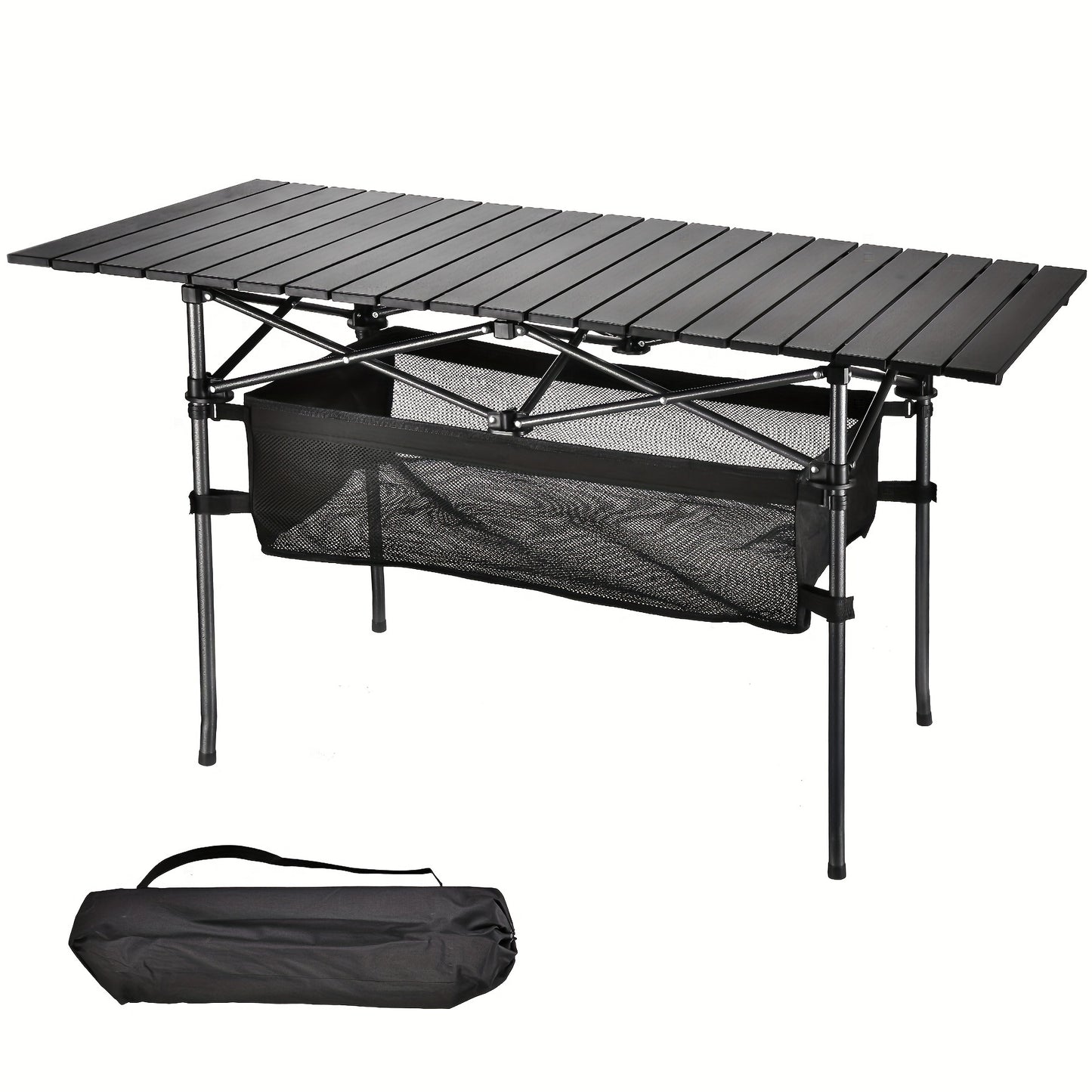 Outdoor Folding Portable Picnic Camping Table, Aluminum Roll-up Table With Easy Carrying Bag For Indoor, Outdoor, Camping, Beach, Backyard, BBQ, Party, Patio, Picnic