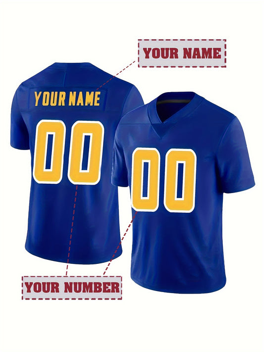 Breathable Short-Sleeve Personalized V-Neck Football Jersey.