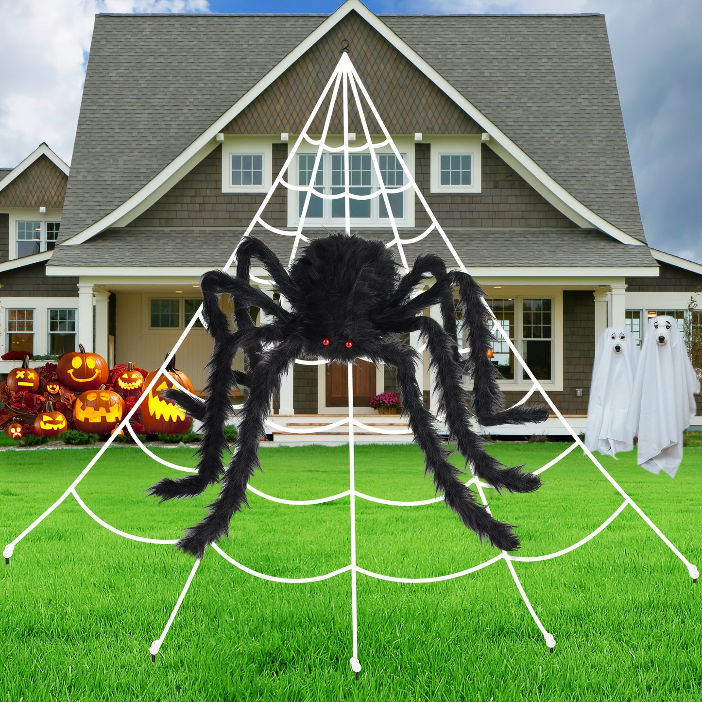 Frightening 48-inch Big Spider Suitable for Indoor and Outdoor.