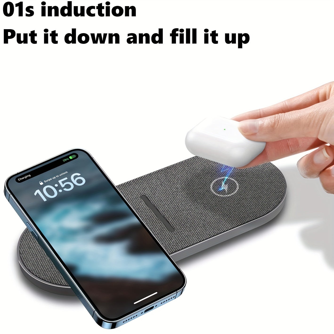 Fast Charging 2-in-1 Dual Wireless Charger Pad/Mat.