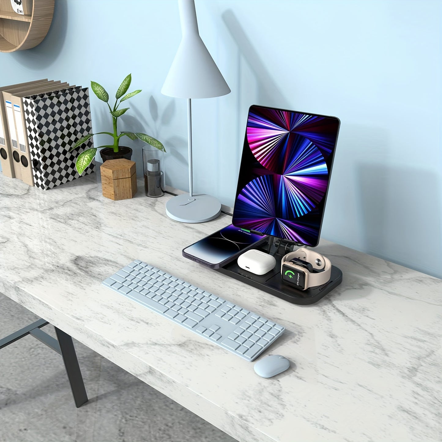 4 In 1 Wireless Charging Station for Multiple Devices.