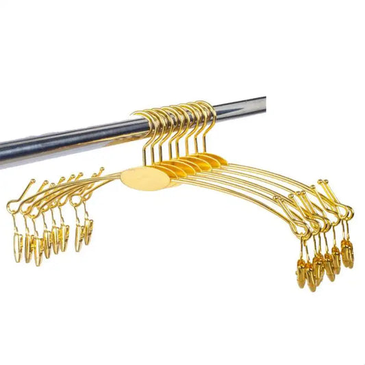 Home Drying Metal Plated Clothes Hangers With Clips.