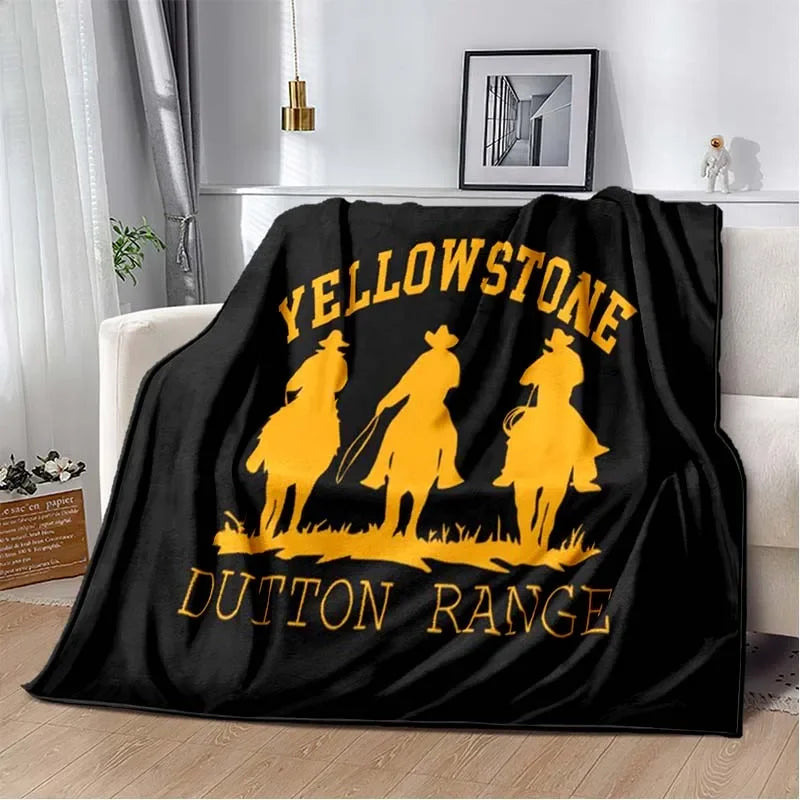 Yellowstone TV Series Warm Flannel Throw Blanket For Living Room, Bedroom, Sofa, Office Gifts, Etc.