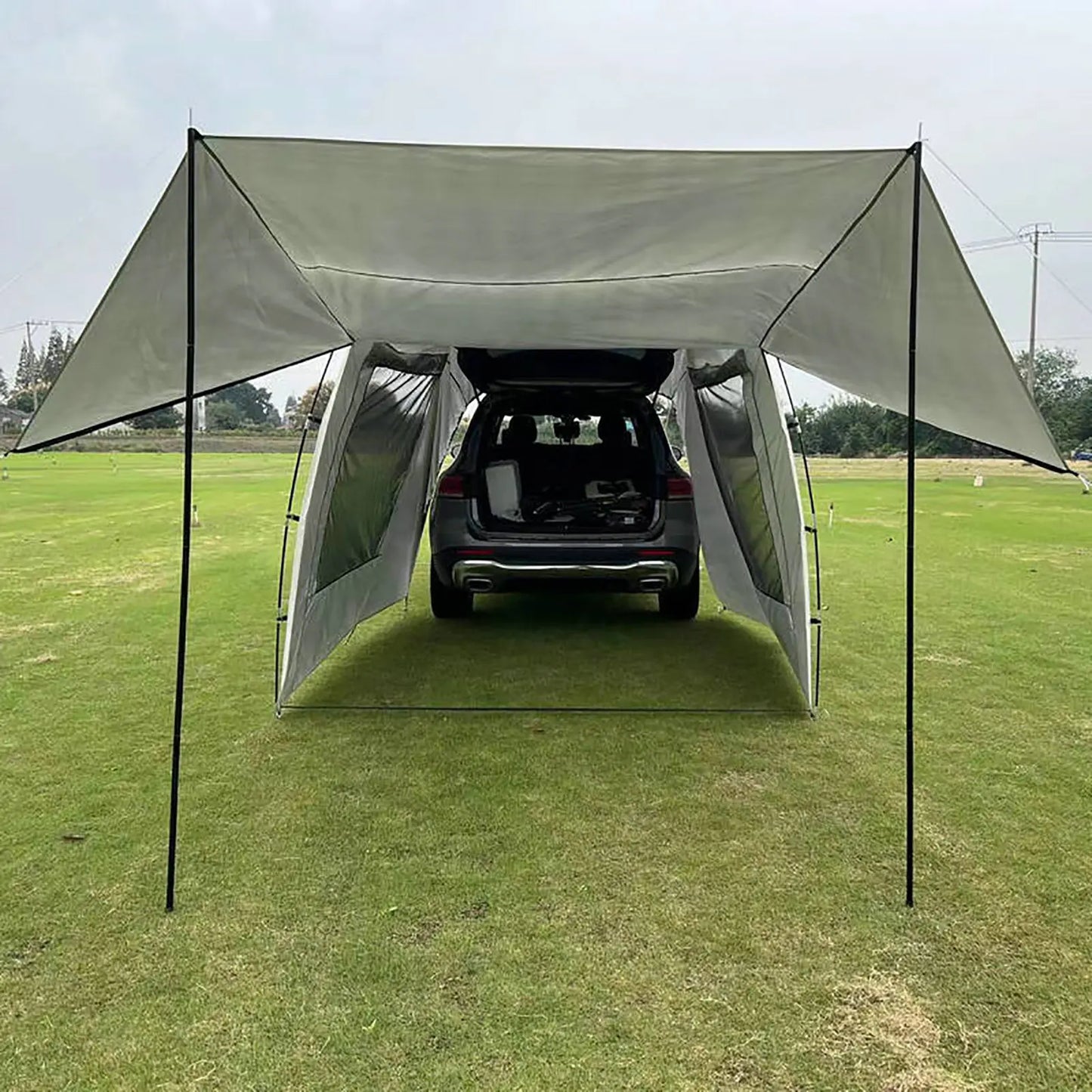 5-6 Person Universal SUV Car Tailgate Shade Awning Tent For Camping.