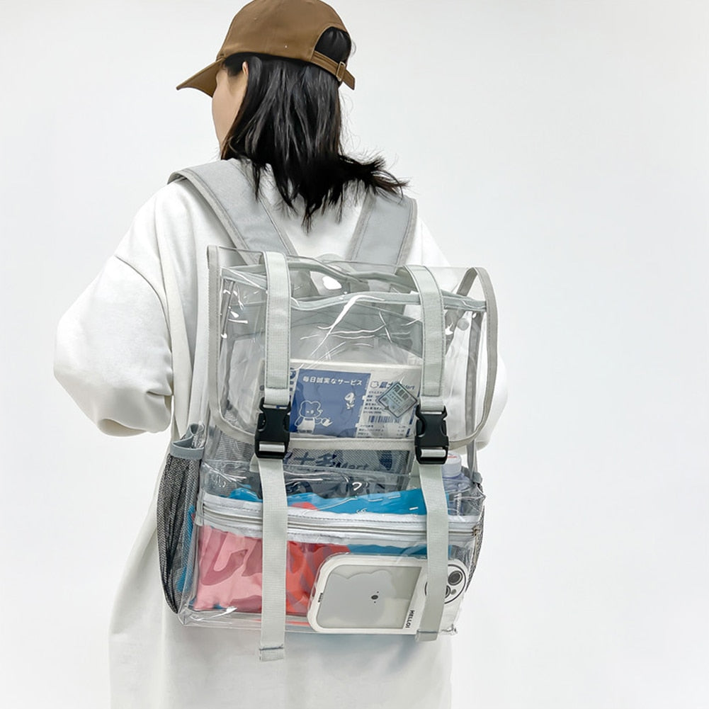 Transparent Unisex Backpack For School And Sporting Events