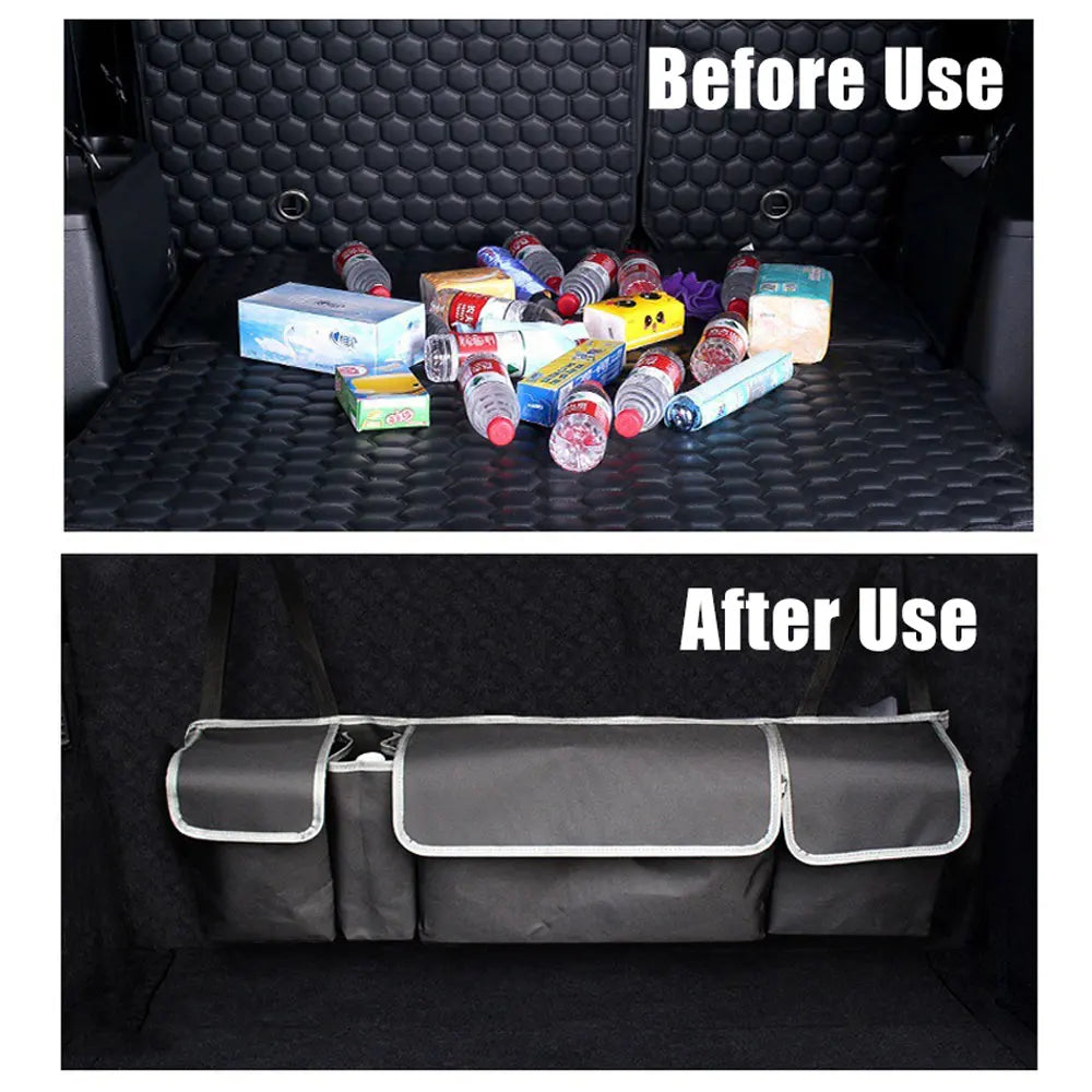 Multipurpose Automobile Interior Over Back Seat Trunk Organizer Storage Bag.