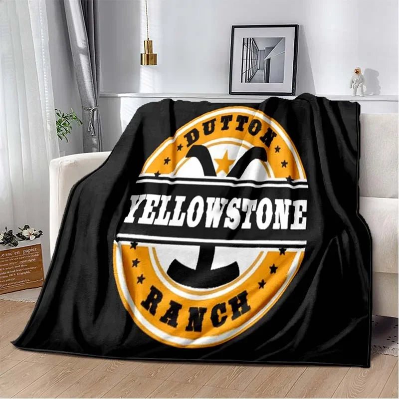 Yellowstone TV Series Warm Flannel Throw Blanket For Living Room, Bedroom, Sofa, Office Gifts, Etc.