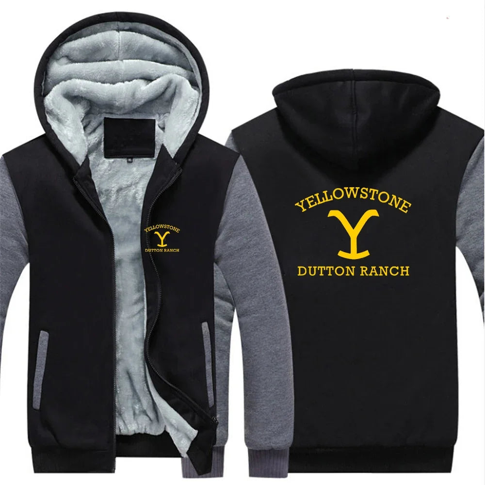 2024 Yellowstone Dutton Ranch TV Series Logo Long Sleeve Casual Hoodie.