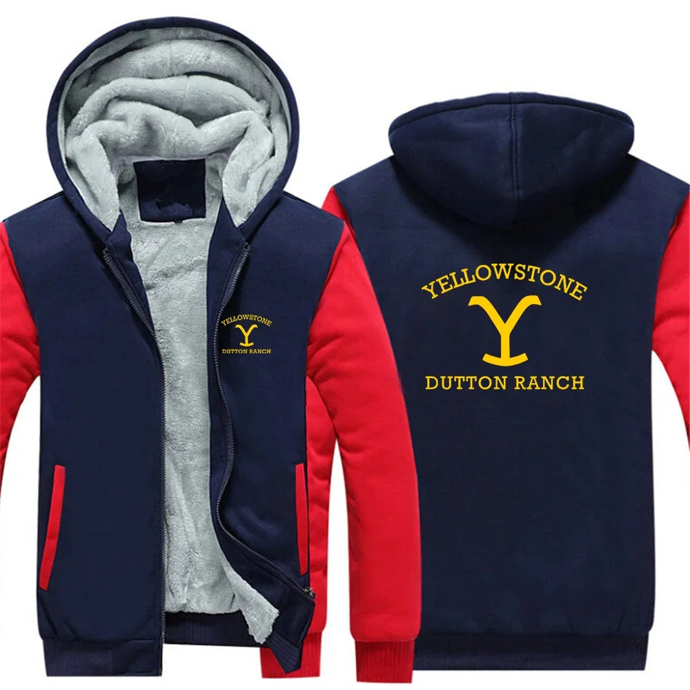 2024 Yellowstone Dutton Ranch TV Series Logo Long Sleeve Casual Hoodie.