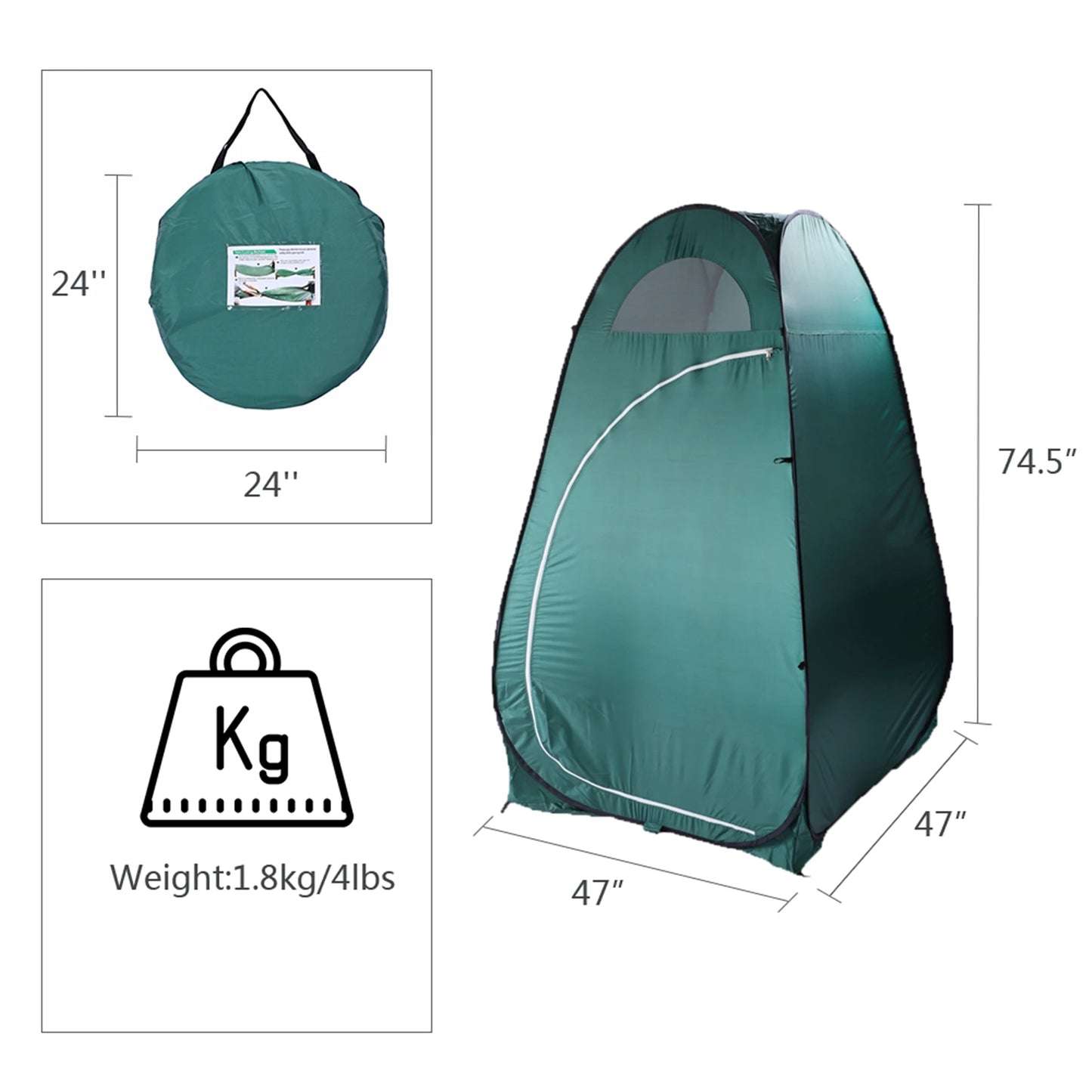 Multiple Use Pop-Up Privacy Tent With Carry Bag.