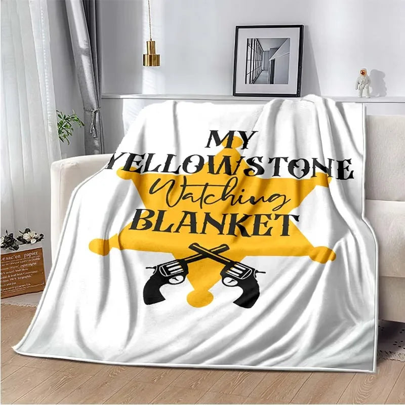 Yellowstone TV Series Warm Flannel Throw Blanket For Living Room, Bedroom, Sofa, Office Gifts, Etc.