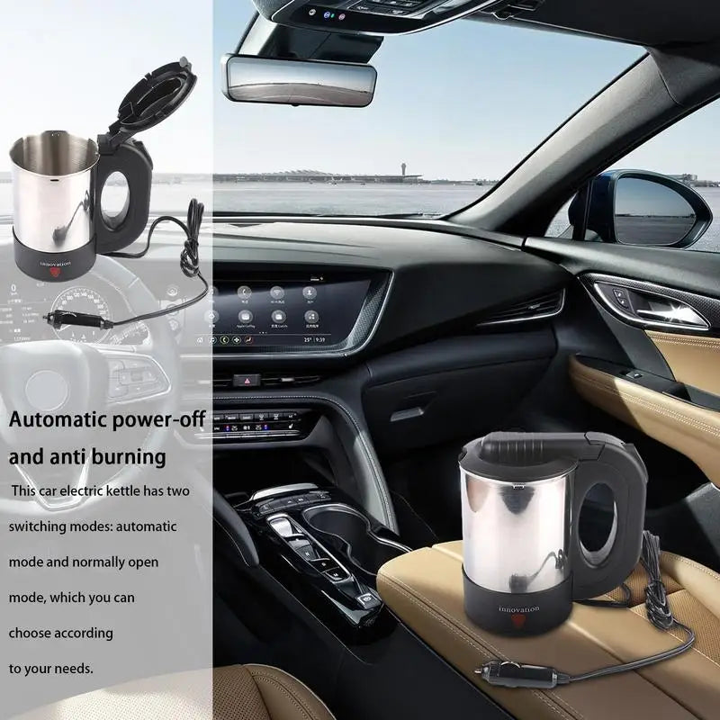 12V & 24V Stainless Steel Electric Heating Water Pot For A Car.