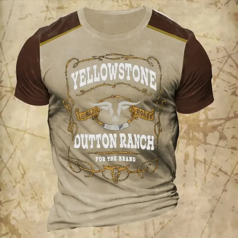 Yellowstone Ranch TV Series Vintage T-Shirts For Men.