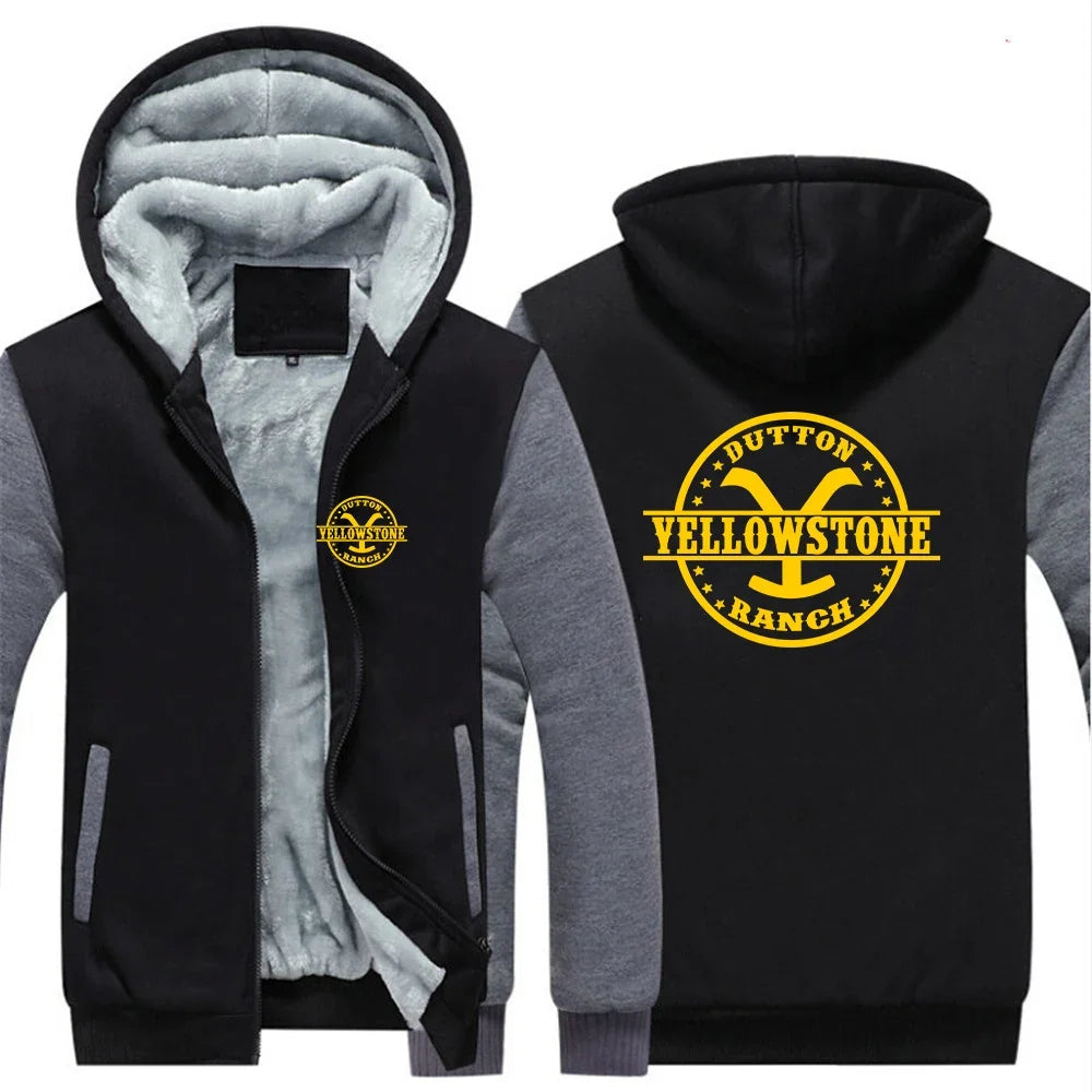 2024 Yellowstone Dutton Ranch TV Series Logo Long Sleeve Casual Hoodie.