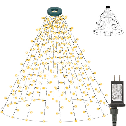 2-Meter Decorative Warm Decorative Christmas Tree Ring Lights.