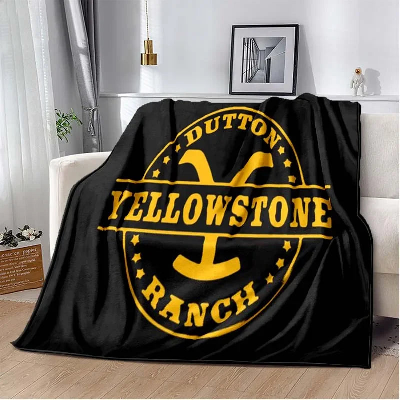 Yellowstone TV Series Warm Flannel Throw Blanket For Living Room, Bedroom, Sofa, Office Gifts, Etc.