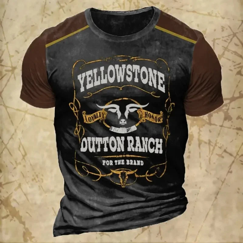 Yellowstone Ranch TV Series Vintage T-Shirts For Men.