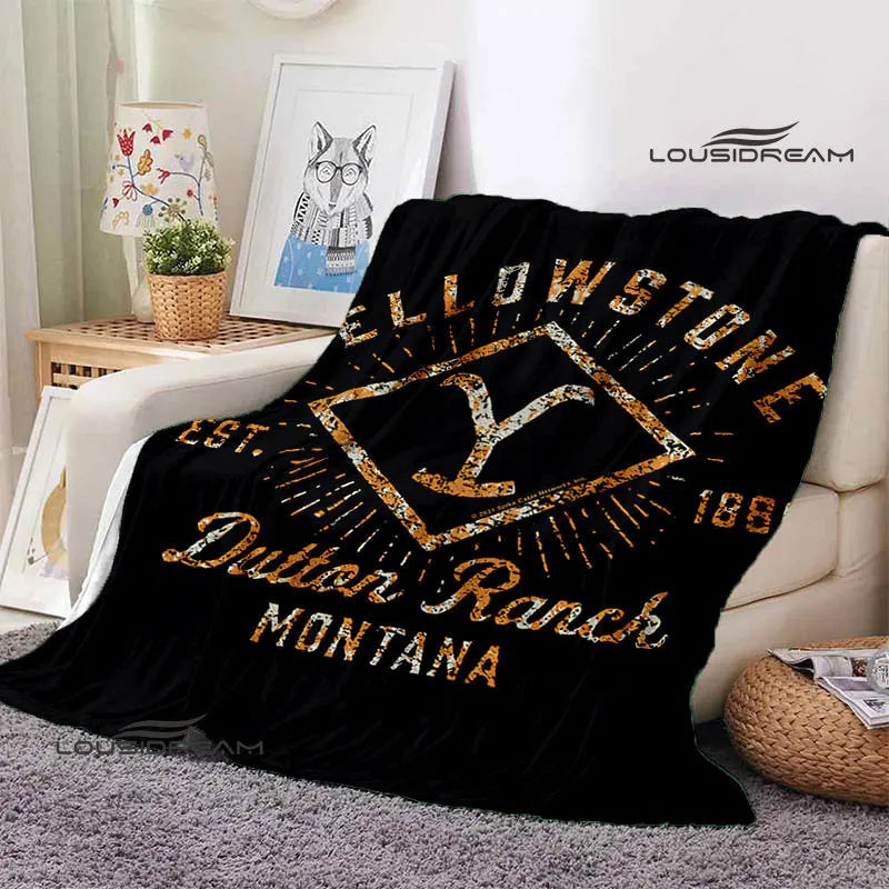 Yellowstone TV Series Logo Blanket Throw For Home, Travel, Camping, ETC.