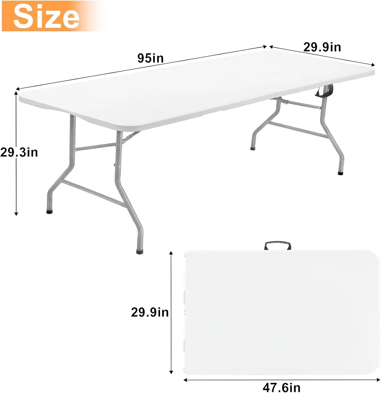 8FT Long Portable Folding Table With Handle To Carry.