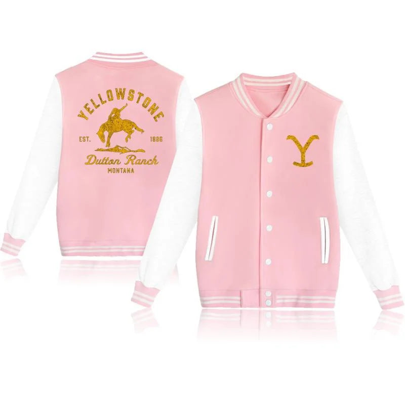 Classic Fashion Yellowstone Dutton Ranch Baseball Jersey Sweatshirt Jacket.