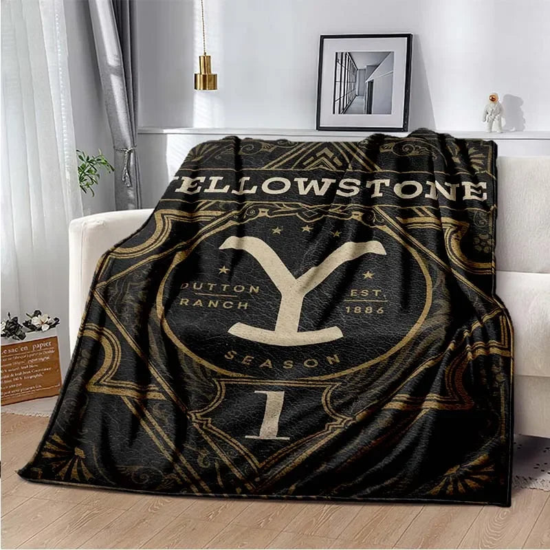 Yellowstone TV Series Warm Flannel Throw Blanket For Living Room, Bedroom, Sofa, Office Gifts, Etc.