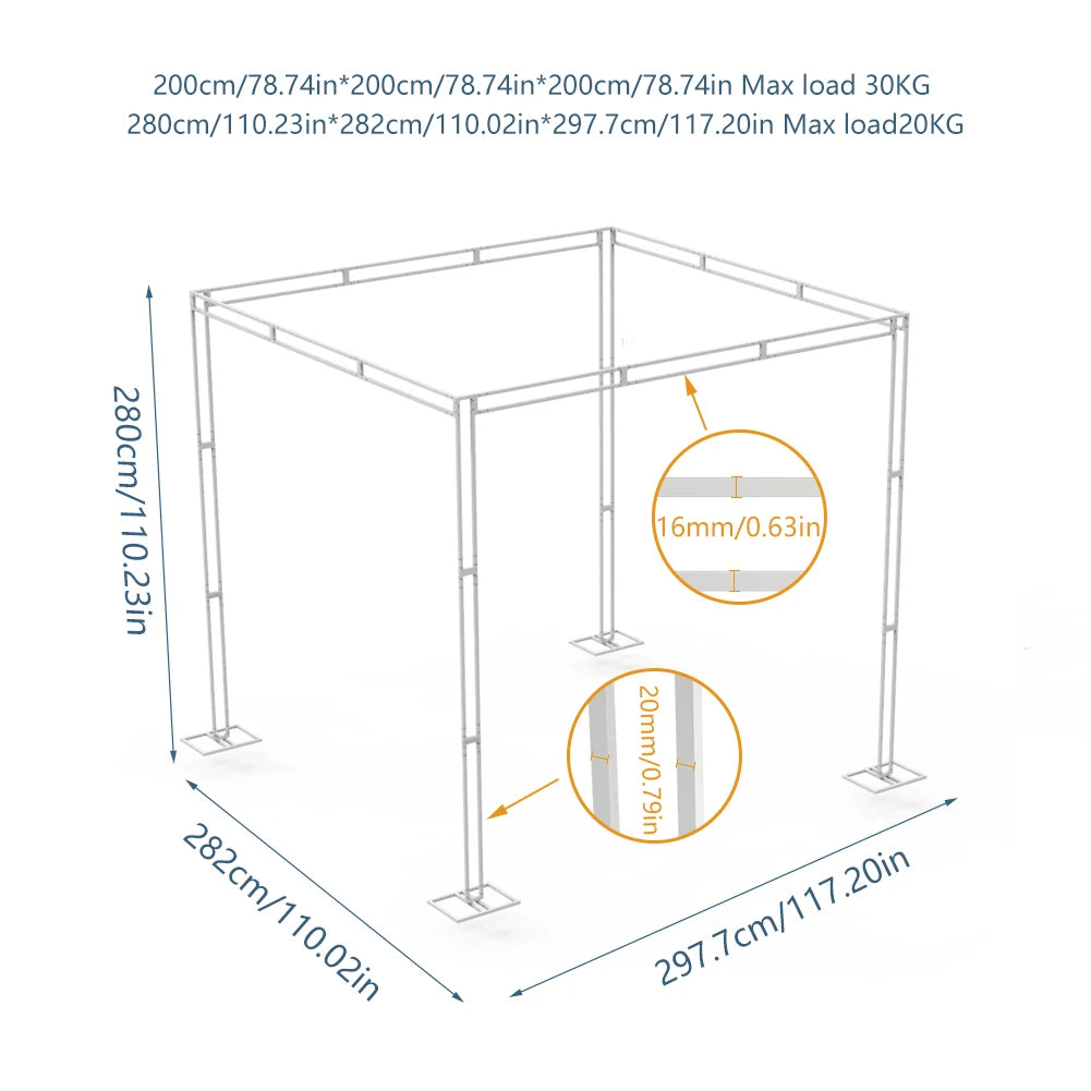 10ft Heavy Duty Height Adjustable All Occasion Canopy With Backdrop Stand Kit Height Adjustable.