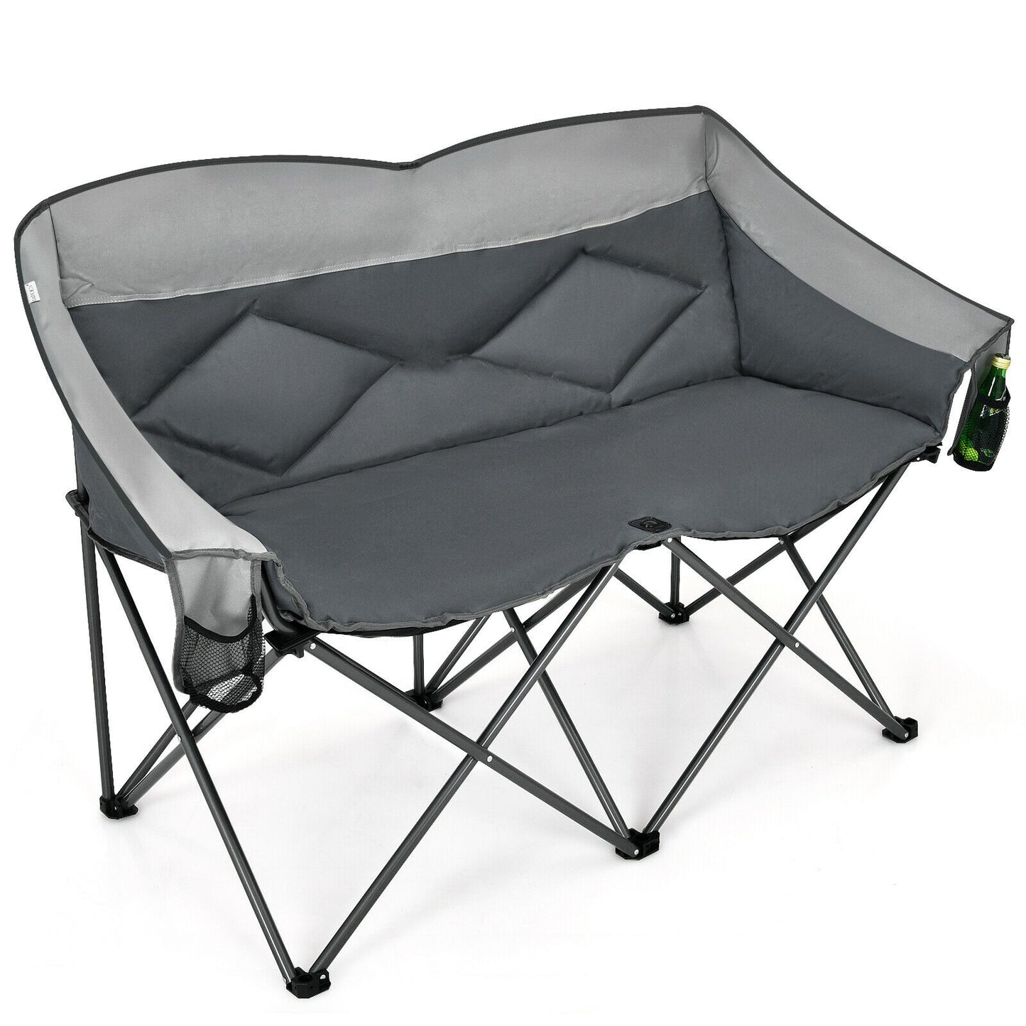 Padded Backrest Portable Folding Camping Loveseat - mybestlifemarket