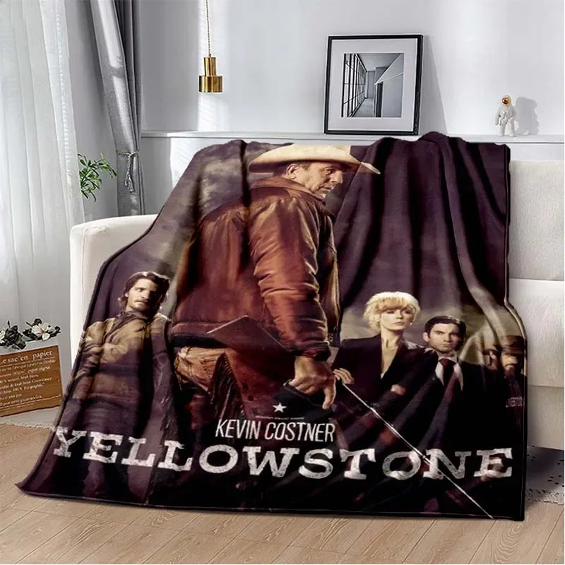 Yellowstone TV Series Warm Flannel Throw Blanket For Living Room, Bedroom, Sofa, Office Gifts, Etc.