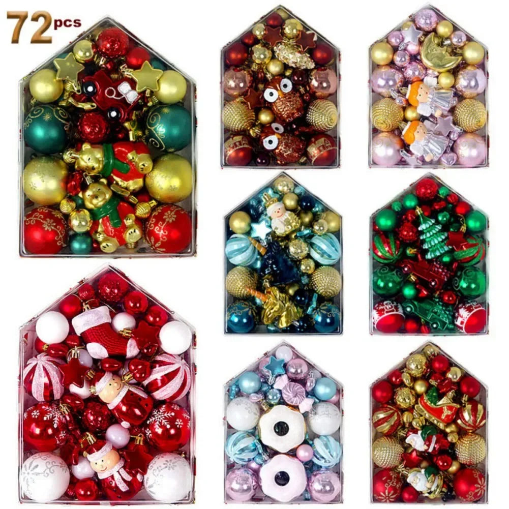 72 Piece Christmas Tree Hanging Pendant Ornaments.