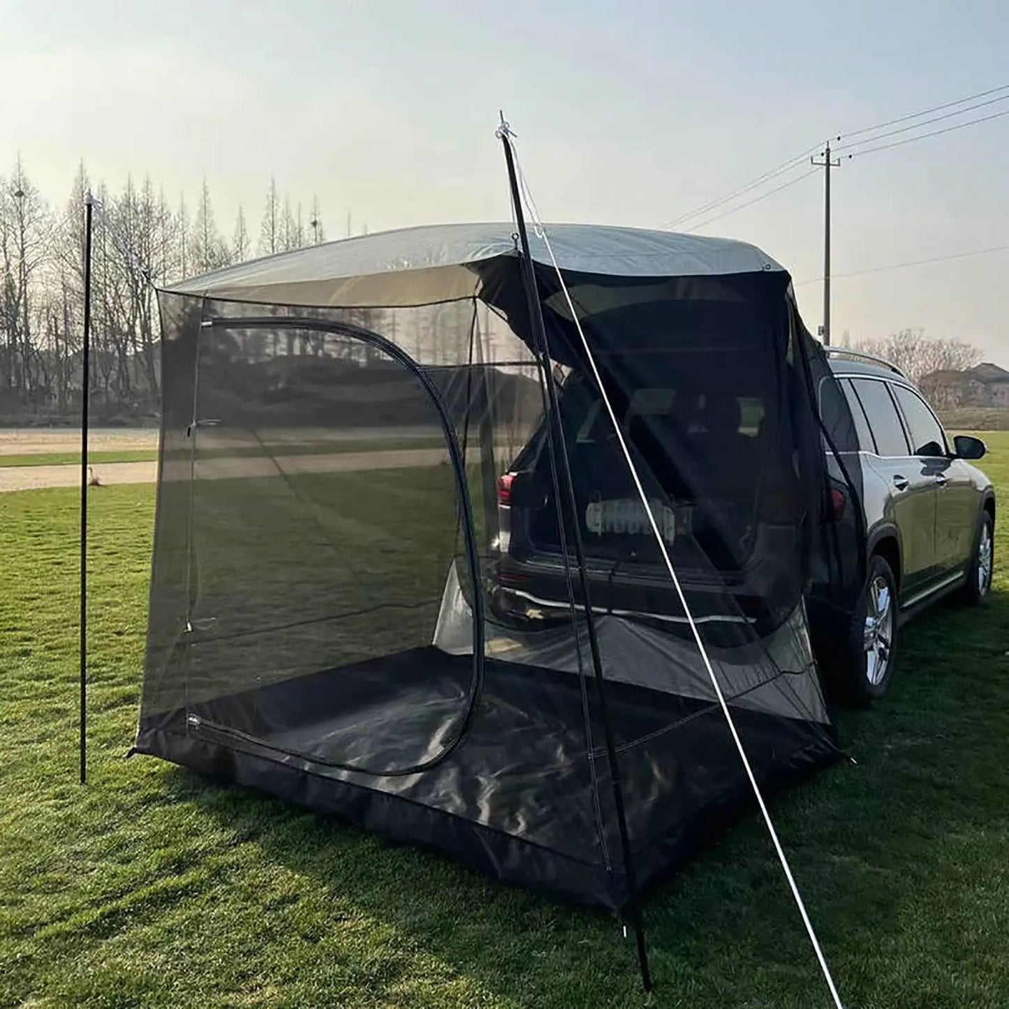 5-6 Person Universal SUV Car Tailgate Shade Awning Tent For Camping.