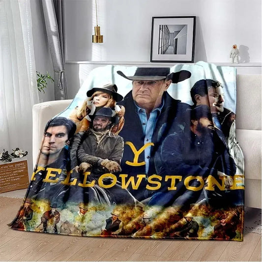 Yellowstone TV Series Warm Flannel Throw Blanket For Living Room, Bedroom, Sofa, Office Gifts, Etc.