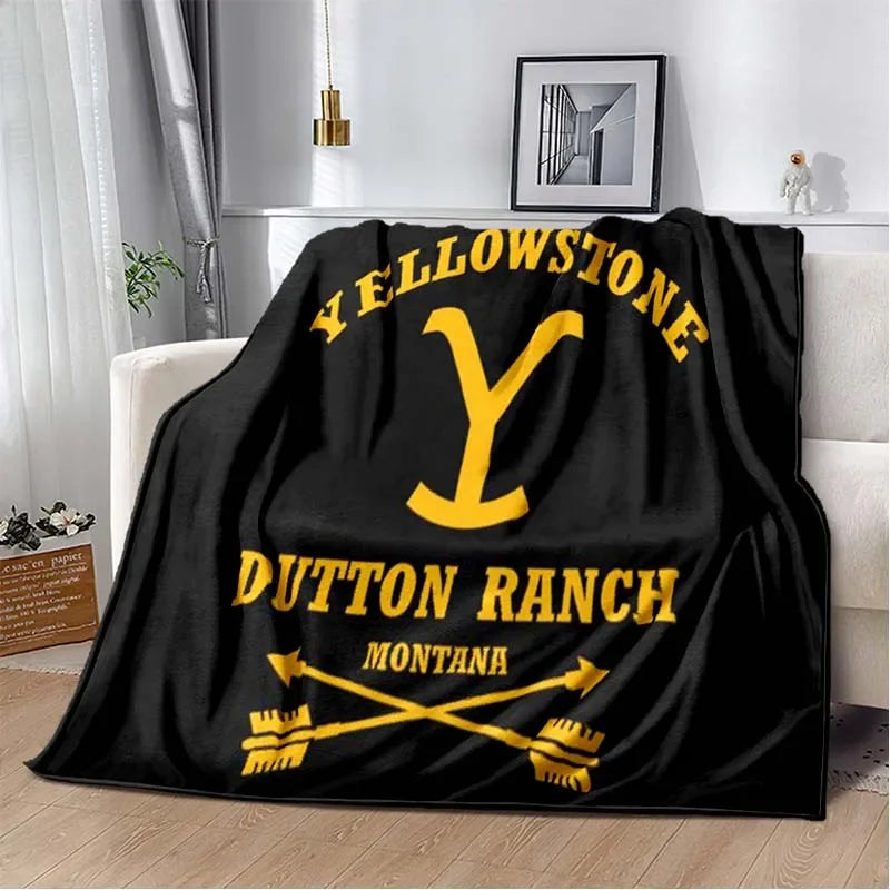 Yellowstone TV Series Warm Flannel Throw Blanket For Living Room, Bedroom, Sofa, Office Gifts, Etc.