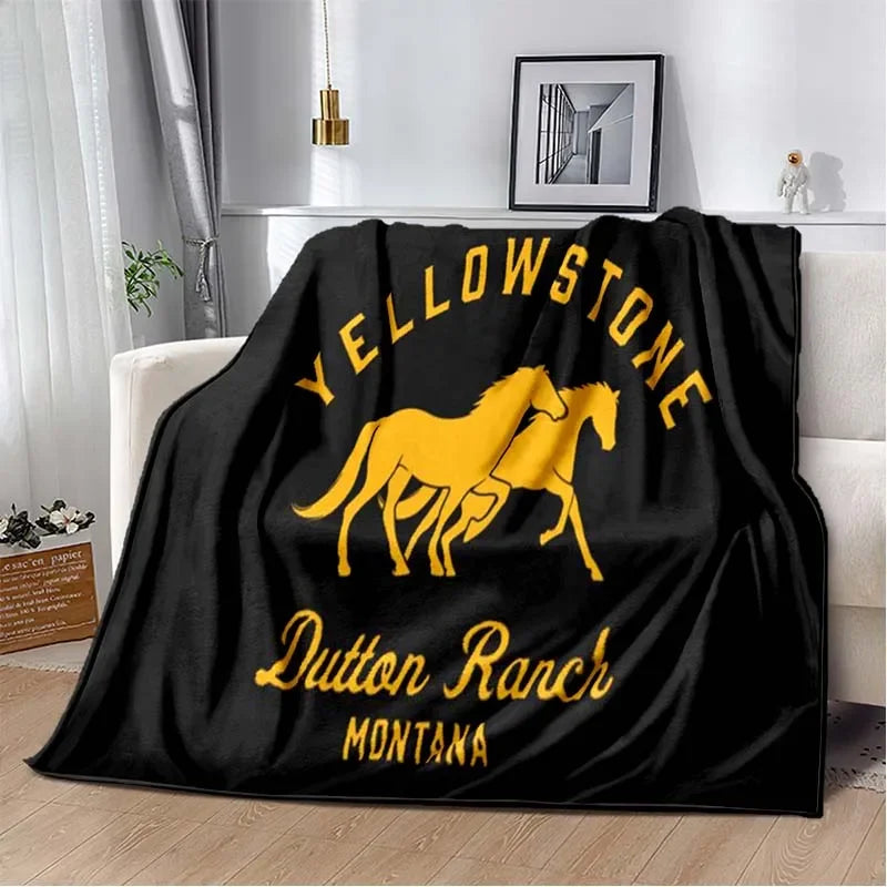 Yellowstone TV Series Warm Flannel Throw Blanket For Living Room, Bedroom, Sofa, Office Gifts, Etc.