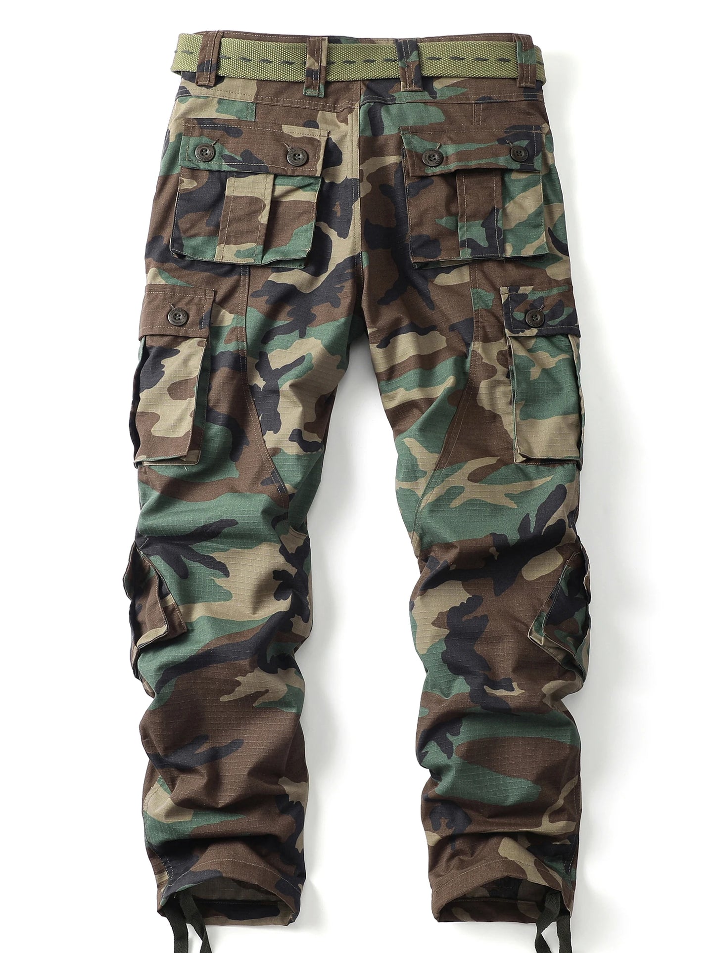 Loose Straight Leg Camo Cargo Pants For Men.