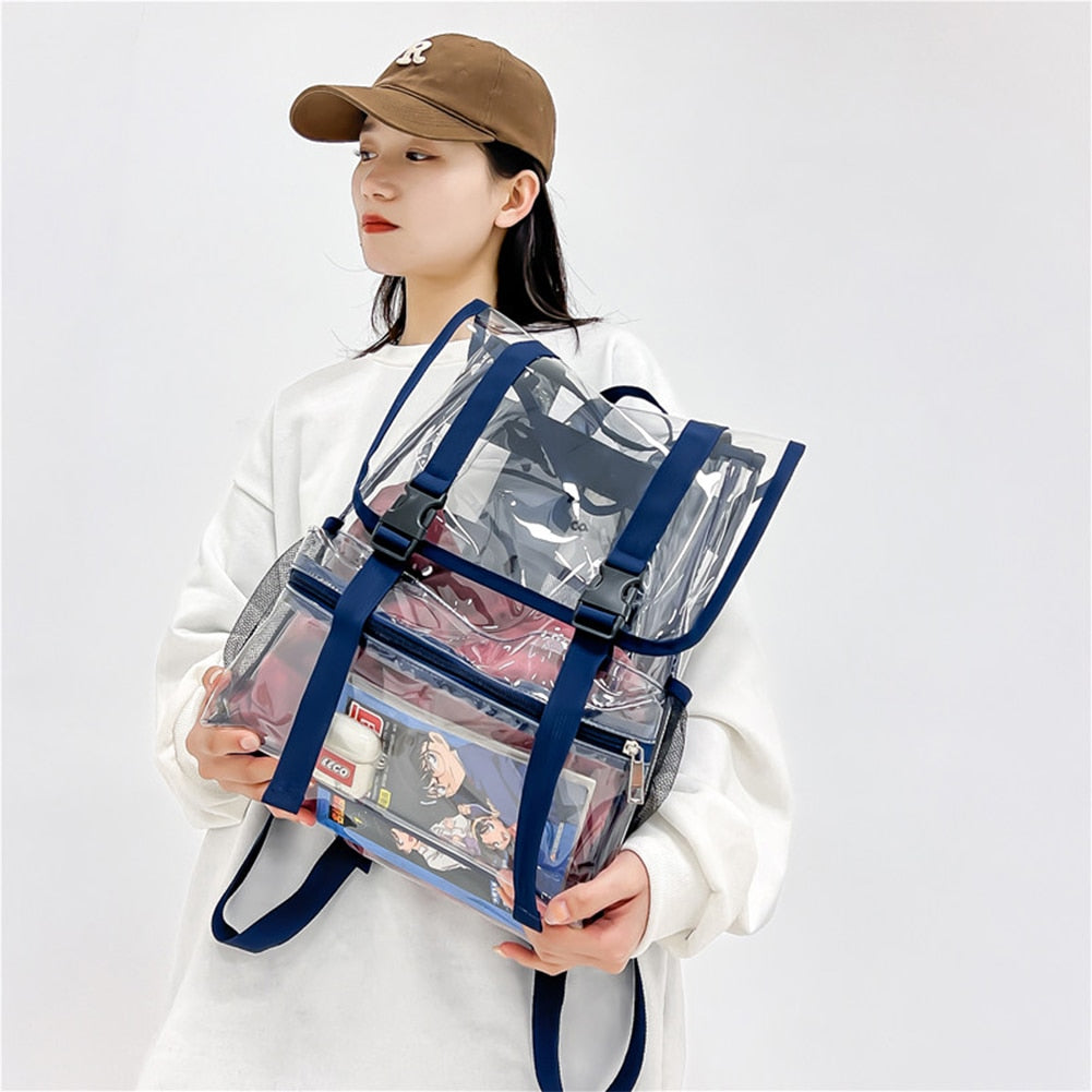 Transparent Unisex Backpack For School And Sporting Events