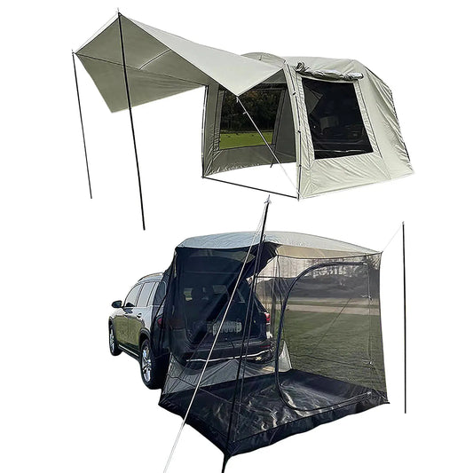 5-6 Person Universal SUV Car Tailgate Shade Awning Tent For Camping.