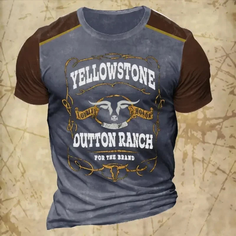 Yellowstone Ranch TV Series Vintage T-Shirts For Men.