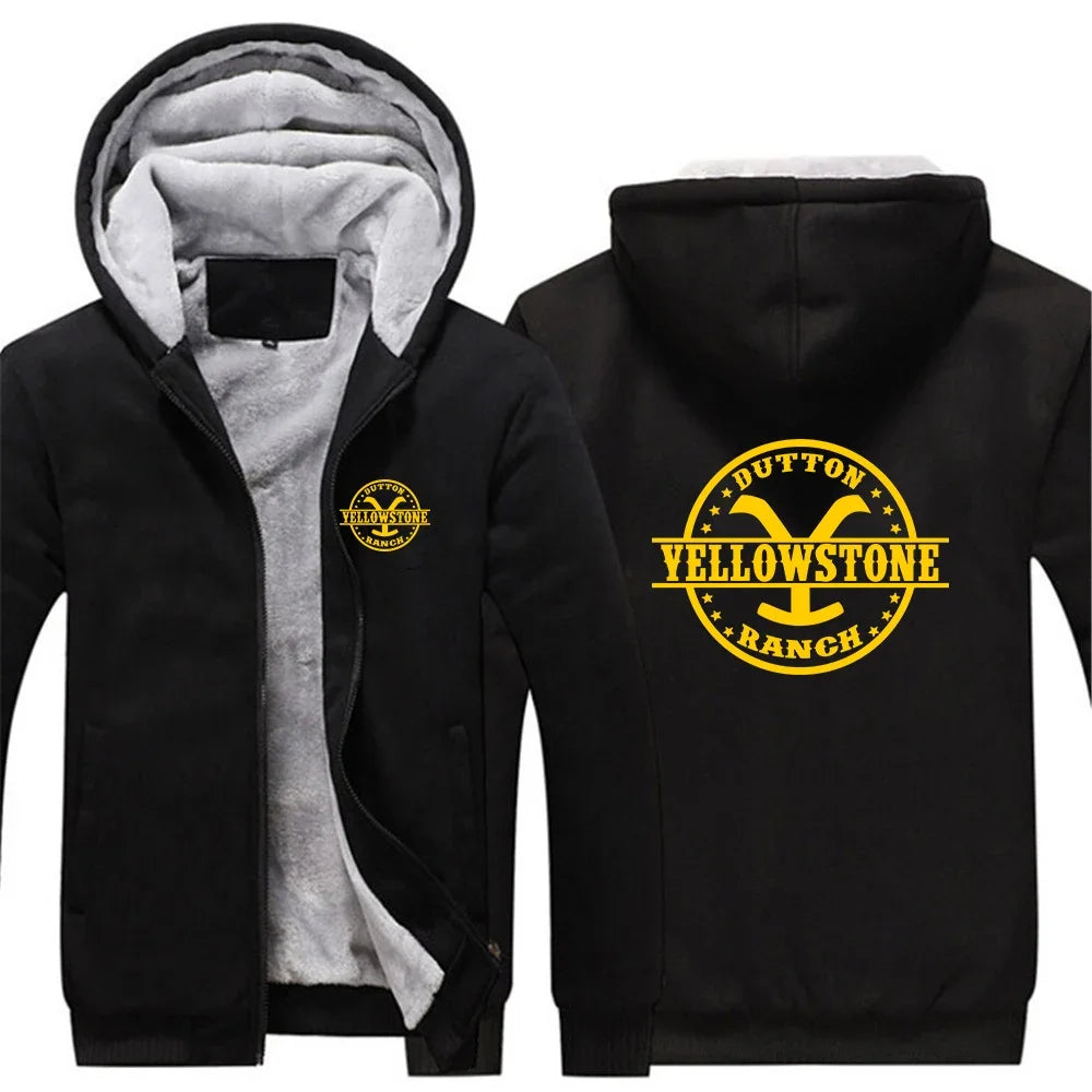 2024 Yellowstone Dutton Ranch TV Series Logo Long Sleeve Casual Hoodie.