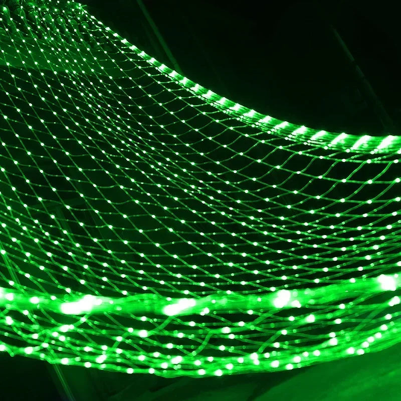 US Plug 1.5x1.5M LED String Christmas Garland Net Decoration Curtain Lights.