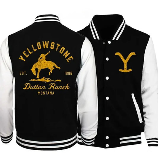 Classic Fashion Yellowstone Dutton Ranch Baseball Jersey Sweatshirt Jacket.