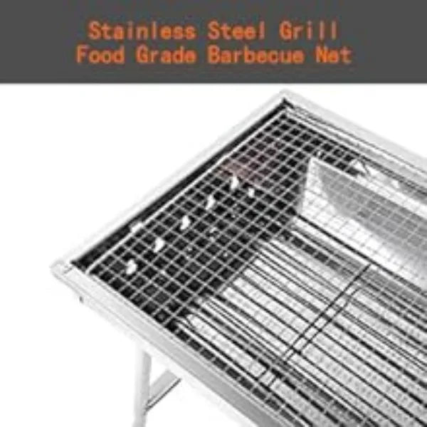 Outdoor Portable Folding Stainless Steel Charcoal Grill.