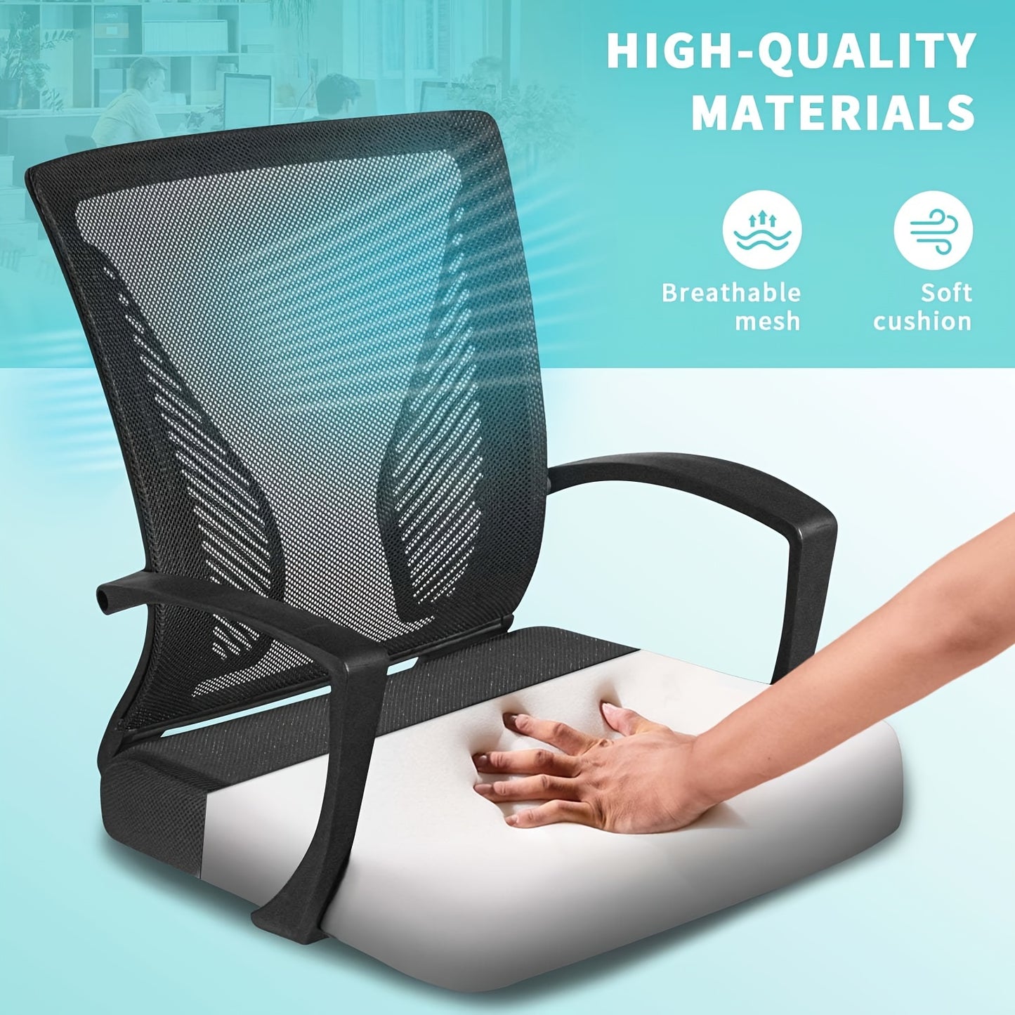 1pc Ergonomic Lumbar Support Adjustable Swivel Office Chair.