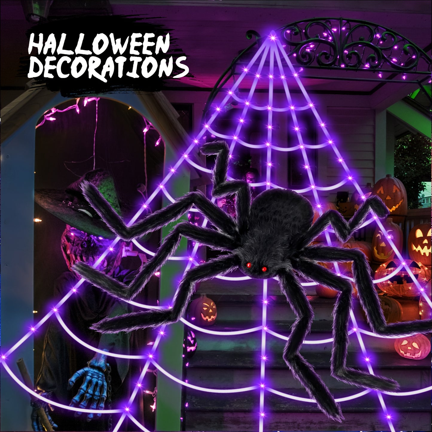 Frightening 48-inch Big Spider Suitable for Indoor and Outdoor.