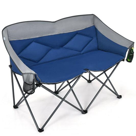 Padded Backrest Portable Folding Camping Loveseat - mybestlifemarket