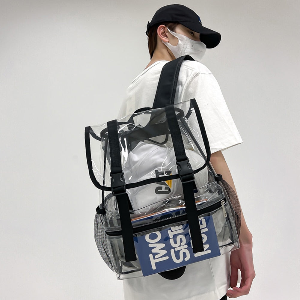 Transparent Unisex Backpack For School And Sporting Events